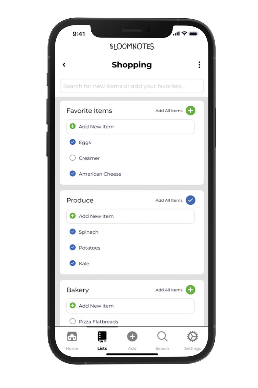 Shopping list