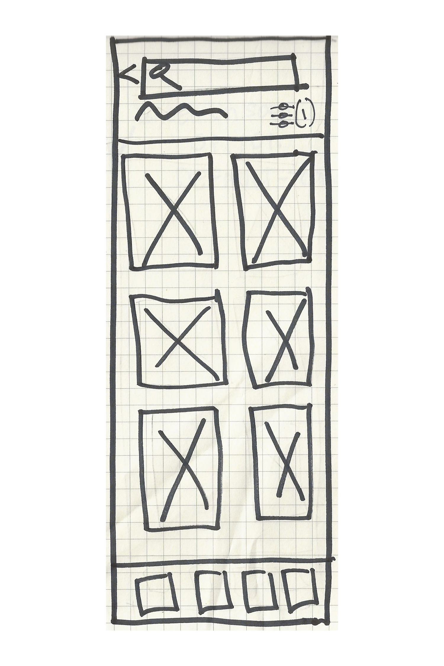 Low-fidelity sketch — browse categories